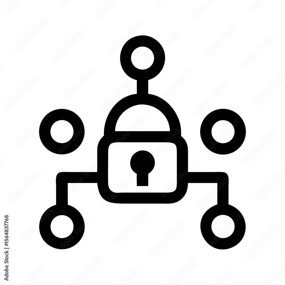 Poster security network lock connection data protection privacy system cybersecurity internet access point