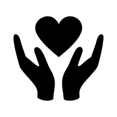 Obraz premium Heart in hands love care support charity donation giving hope kindness helping hand vector graphic