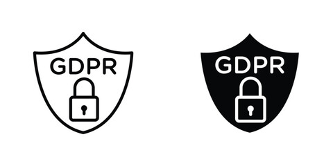 GDPR shield icon Simple vector illustration for graphic and web design.