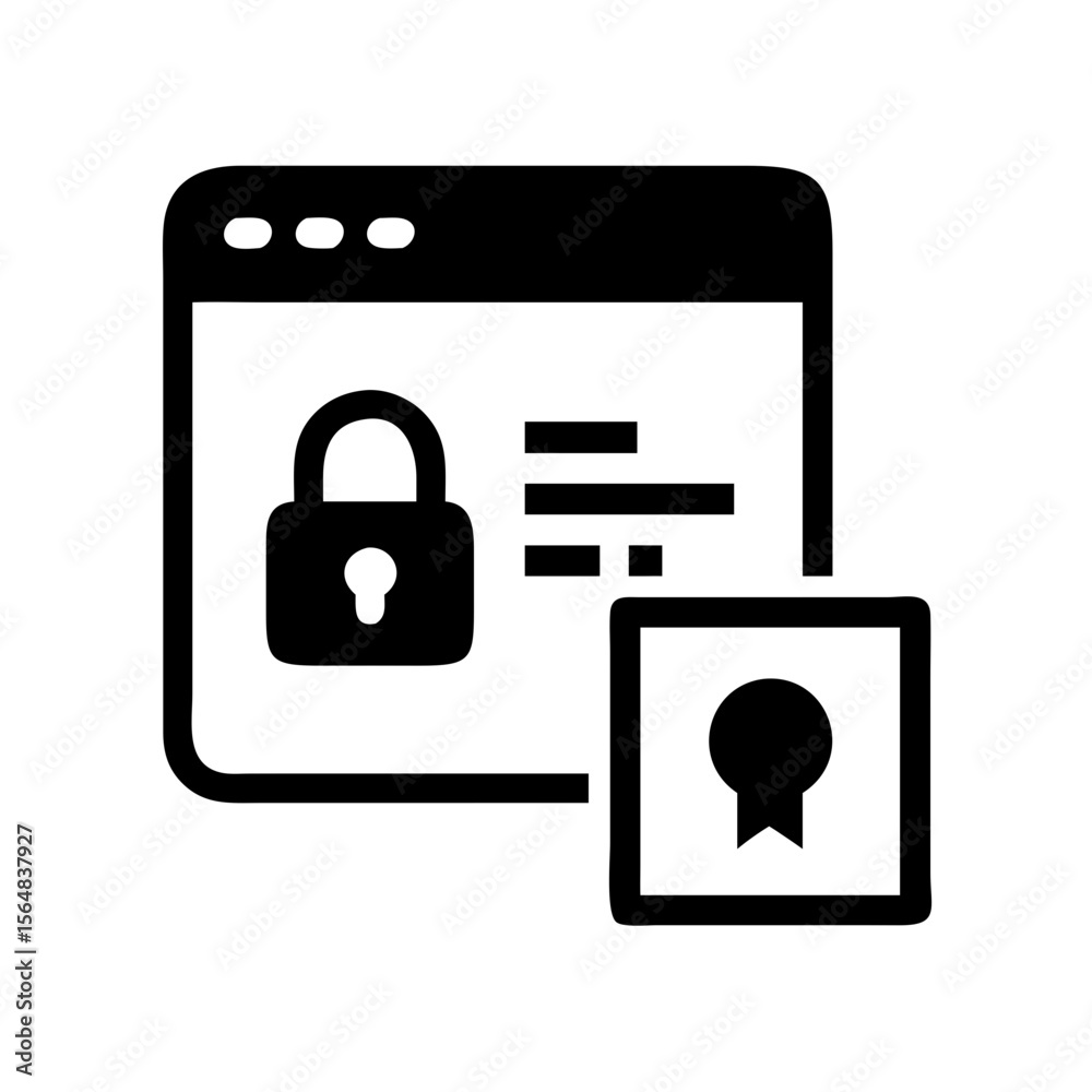 Poster secure website padlock security internet protection safety privacy data encryption access control
