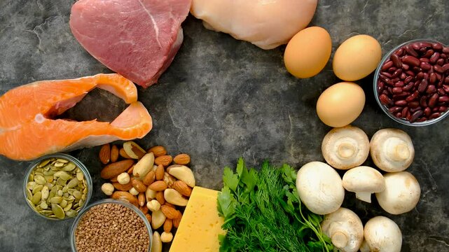 Foods contain zinc and selenium food. Selective focus.