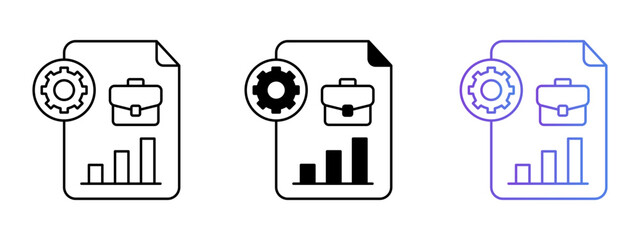 Data Management Icon – Line, Glyph & Gradient Style