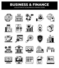 Collection of 25 Business and Finance Icons