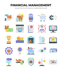 Financial Management Icons. A Collection of 25 Essential Business Icons