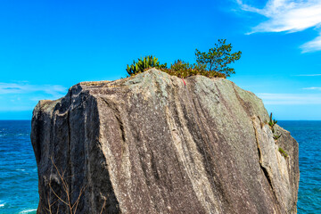 Tropical Urca Red Beach Rocks Water Rio de Janeiro Brazil.