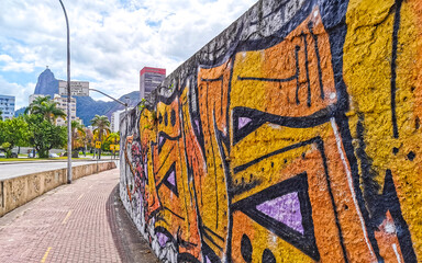 Rio de Janeiro Brazil City Street Art Graffiti and Paintings.