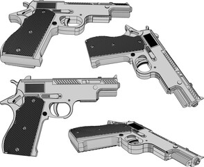 silhouette illustration vector design gun weapon for self defense tool