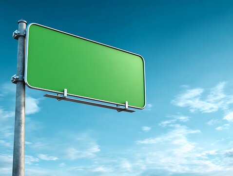 Blank road sign on highway - Powered by Adobe