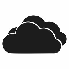 Black cloud icon on white background