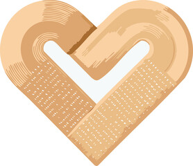 Healing Bandage Twisting into a Heart Shape Symbol