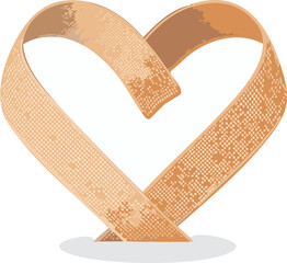 Healing Bandage Twisting into a Heart Shape Symbol