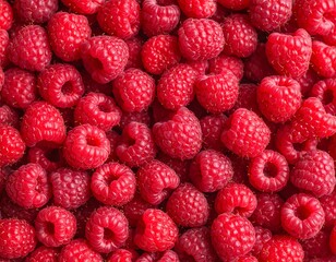 みずみずしいラズベリーの背景素材　レッド　フルーツ　