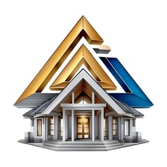 Modern brown house with porch lights high resolution photo