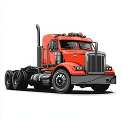 Bright red truck parked on a white background showcasing its design and features while emphasizing commercial vehicles