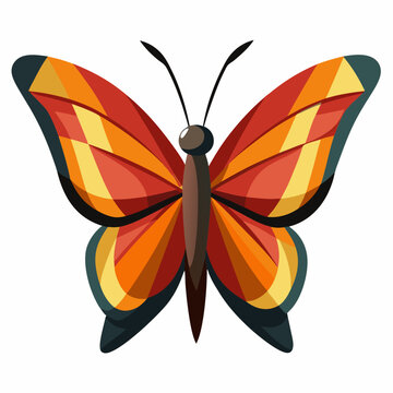 3d butterfly illustration vectorized with white Background vectors