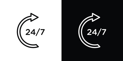 24 7 icon Logo. Vector Illustration. EPS Illustration.