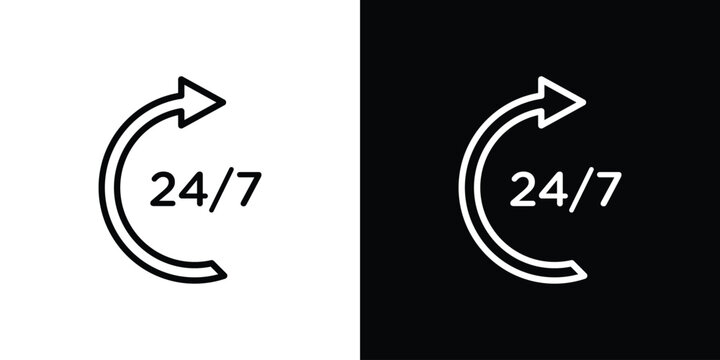 24 7 icon Logo. Vector Illustration. EPS Illustration.