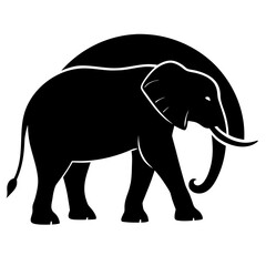 elephant vector illustration silhouette on the white background