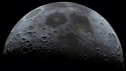 Full moon, craters, dark gray surface.
