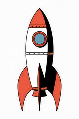 Retro rocket, ready for launch, soaring into space.
