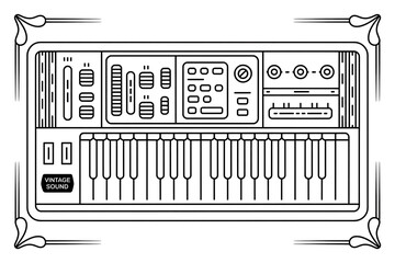 Electronic keyboard with controls and sound interface.
