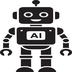 Ai robot illustration vector design concept for artificial intelligence and technology innovation on transparent background