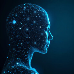 Obraz premium Future of Intelligence Human and AI Together