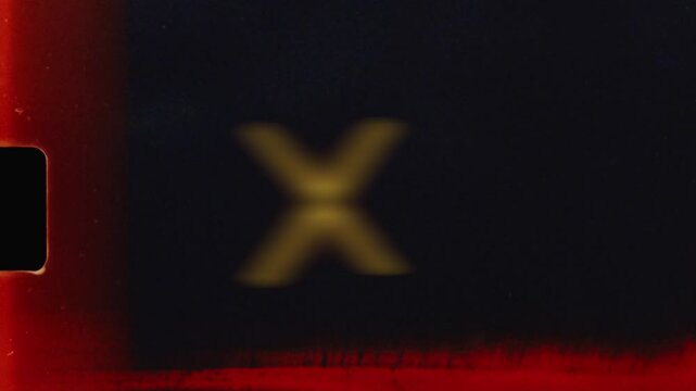 Super 8 film leader with x o v marks and 7m 9m footage count