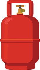 Illustration of a Red Gas Cylinder 