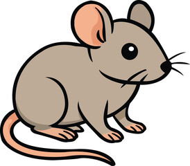 Cartoon Illustration of a Cute Mouse