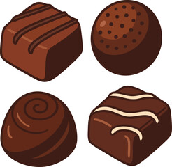 Chocolate Candy Assortment Illustration 