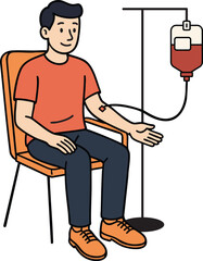 Man Donating Blood Illustration