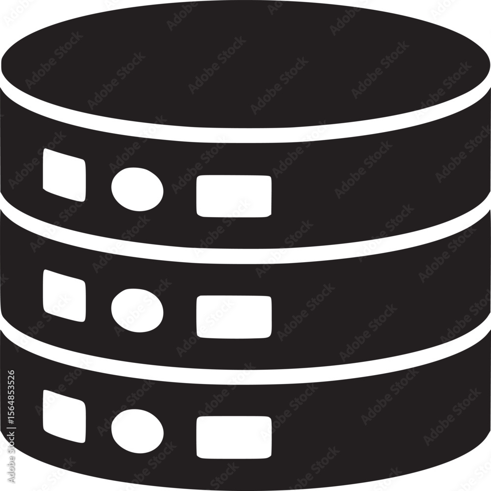 Poster database server icon vector illustration for cloud computing data storage and network connection des