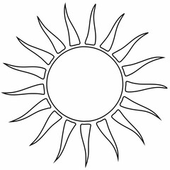 Minimalist sun design with radiating rays in circular pattern