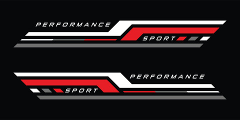 Decal stripes. Speed lines, Sports stripes, racing tuning strips and car sticker vector set. Vector illustration