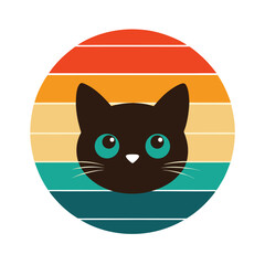 Cat Silhouette with Paws Peeking Out on Sunset