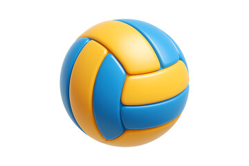 3D Beach Volleyball Rendered Isolated on a Transparent Background