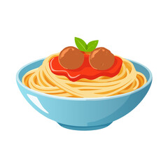 Bowl of Spaghetti and Meatballs Icon Isolated on a Transprent Background
