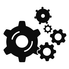 Thinking gears black vector icon on white background.