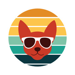 Dog in Vacation Mode Sunglasses on Sunset