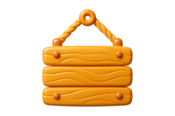 Stylized Blank Wood Plaque Render Isolated on a Transparent Background