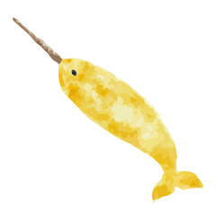 a narwhali with a long horn © ngMinh