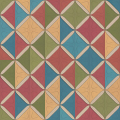 Geometric pattern of colorful, interlocking shapes.
