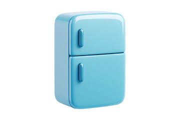 Minimal 3D Refrigerator Illustration Isolated on a Transparent Background