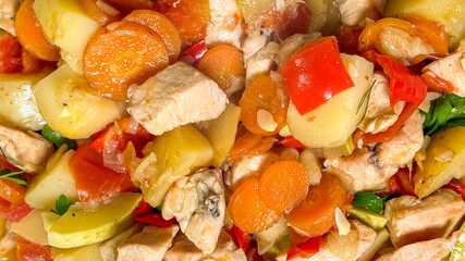 A symphony of sauteed vegetables and chicken invites flavors of Mabon feasting and Finnish harvest festivity, vibrant nourishment