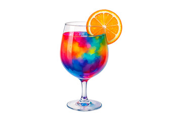 Vibrant Citrus Cocktail with Orange Slice Isolated on a Transparent Background
