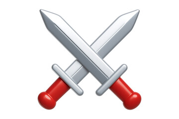 Battle Ready Crossed Swords Illustration Isolated on a Transparent Background