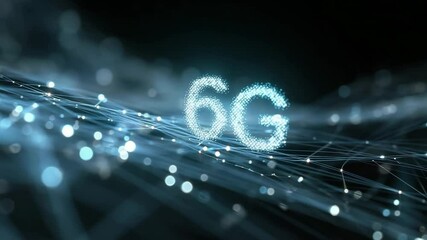 6G symbol formed from light particles, futuristic energy flow - Powered by Adobe