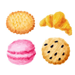a collection of different cookies and pastries