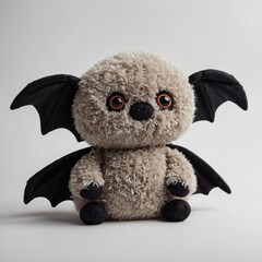 A cute plush bat toy isolated on white background



